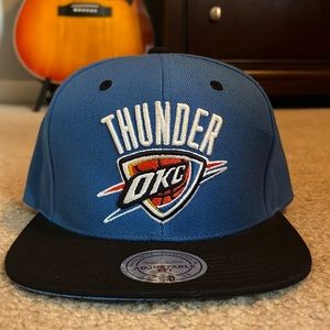 Used Mitchell & Ness NBA Oklahoma City Thunder Flat Brim Adjustable Hat
